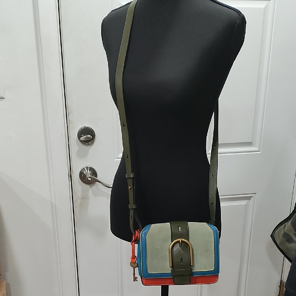 Fossil Handbags - Fossil Green and Blue Crossbody Bag